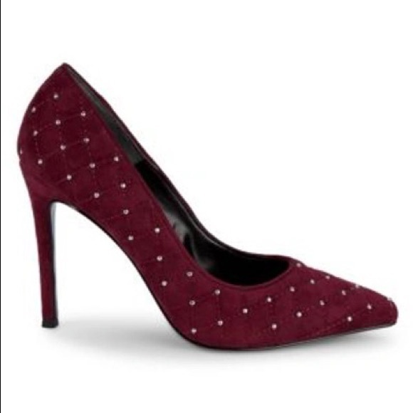 NWT Charles David Castle Studded Heels 5 Cabernet - Picture 11 of 12